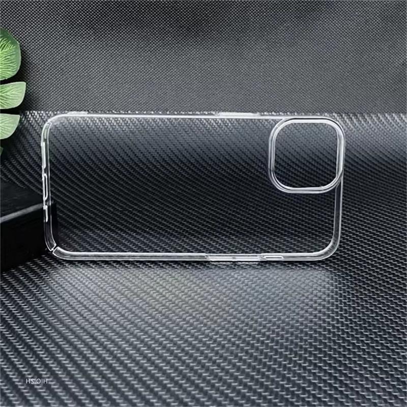 Ультрапрозрачный жесткий чехол из поликарбоната для iPhone 11 12 13 14 15 16 Pro X XR XS Max mini Plus, тонкий прозрачный защитный чехол на заднюю панель
