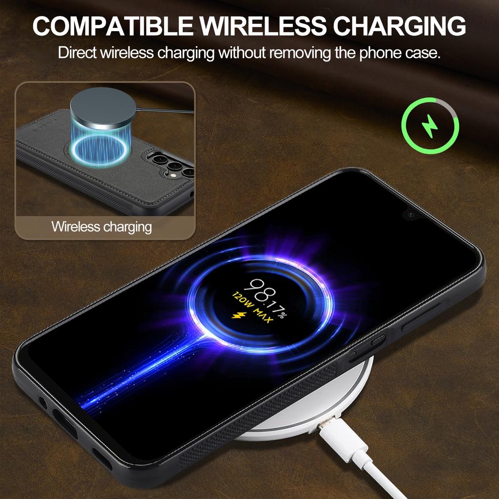 LC.IMEEKE Для Samsung Galaxy A17 5G Магнитный чехол Совместим с MagSafe Кожа+ТПУ Задняя крышка