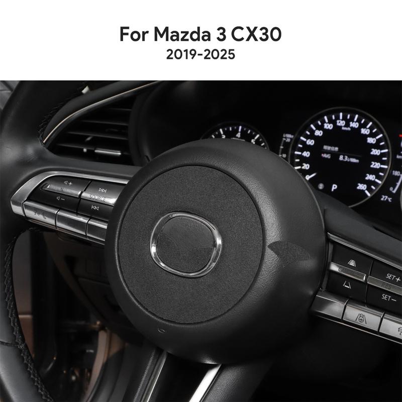 Top Suede Trim LHD RHD Sticker For Mazda 3 Axela CX30 CX-30 2024 2025 Car Steering Wheel Accessories