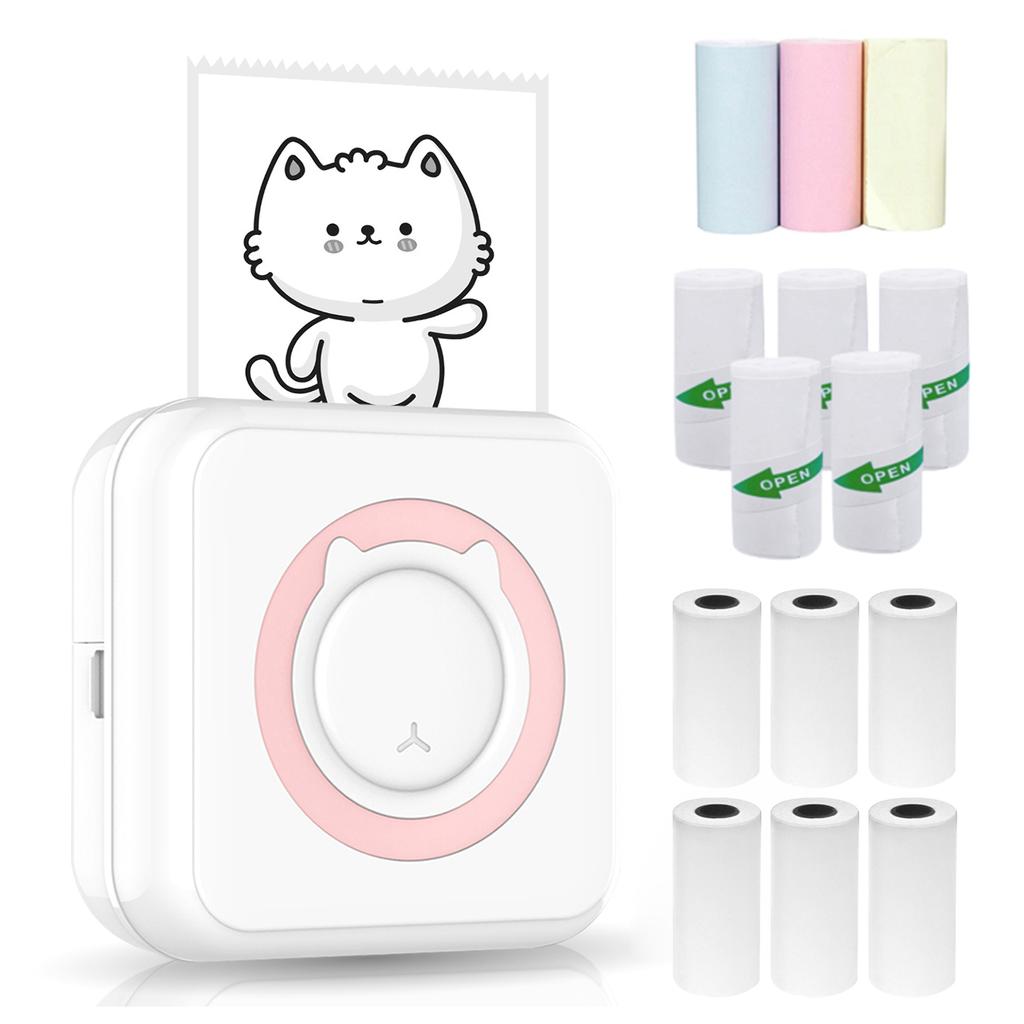 Универсальный фотопринтер Многофункциональный портативный принтер Беспроводной мгновенный мини-принтер с поддержкой BT