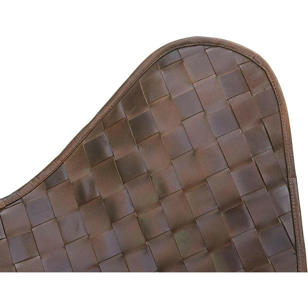 Коричневое кресло ручной работы из кожи буйвола для офиса, дома, современной гостиной с акцентом в форме бабочки