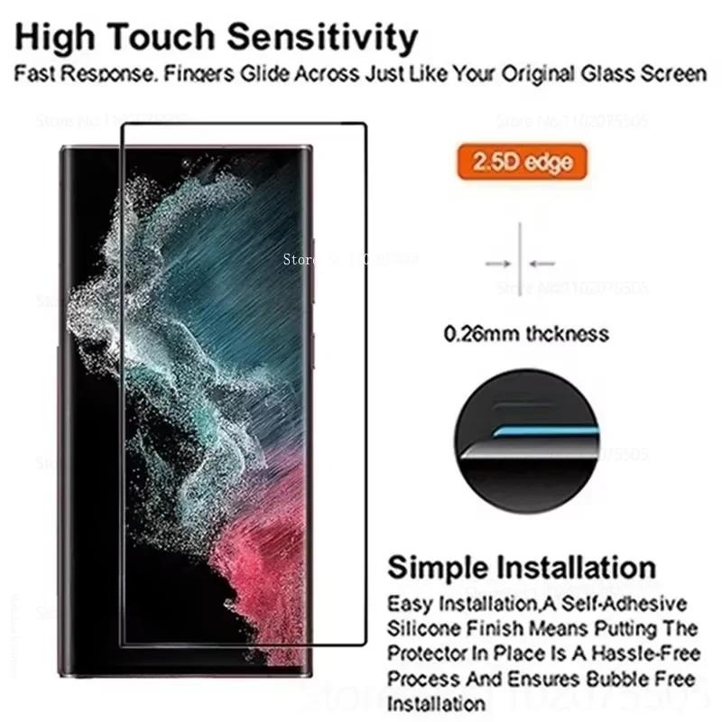 3 шт. Изогнутое закаленное стекло Для Samsung Galaxy S25 S23 S21 S24 Ultra S20 Plus Защитное стекло Для Samsung Note 9 10 20 S10 S9
