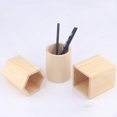 Round/Hexagonal/Square Pen Container DIY Painting Makeup Brush Holder Pen Holder  School Office