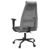 Office Chair Height Adjustable Grey Mesh Fabric and Faux Leather