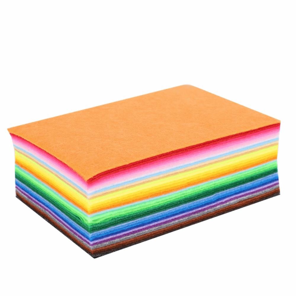 80pcs Assorted Colors DIY Craft Material Square Shape Nonwoven Felt Fabric Felt Sheets Home Sewing
