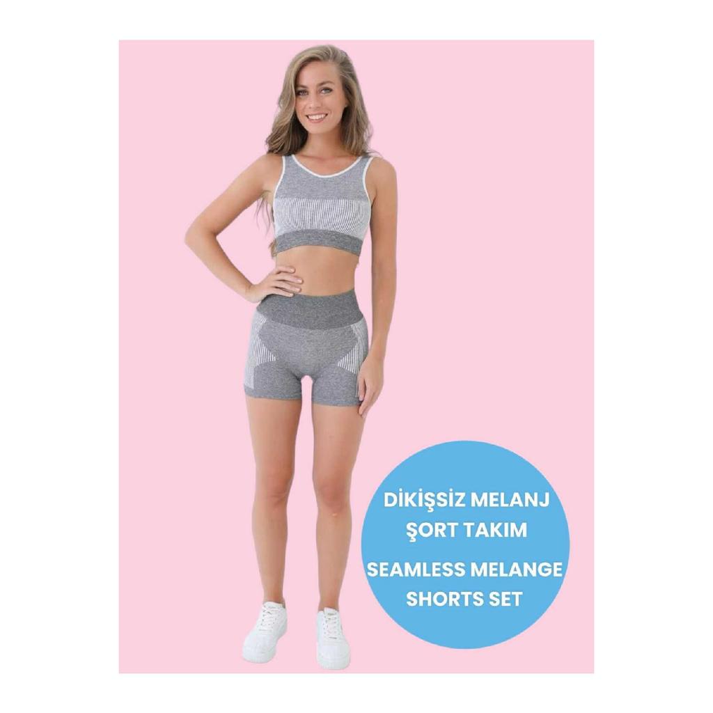 Спортсменка, фитнес, йога, пилатес, бесшовные спортивные шорты-бюстье, комплект