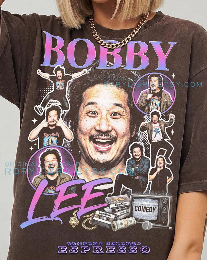 Bobby Lee Vintage Comedian Podcast Collage Comfort Colors® TShirt and kids tshirt, Funny Fan Gift Retro Comedy Graphic Tee