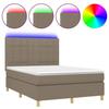 Maison Exclusive - Sommier à lattes de lit et matelas et LED Taupe 140x200cm Tissu