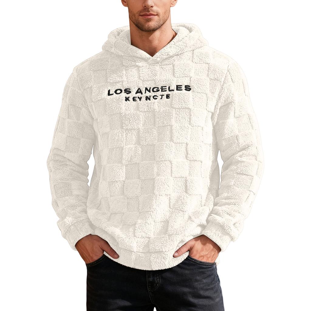 Мужская Повседневная Спортивная Свободная Толстовка с Капюшоном и Вышивкой