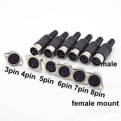Адаптер аудио DIN 3/4/5/6/7/8 Pin DIN Male Female Plug с пластиковой ручкой Female Socket Корпусной разъем для крепления на панель