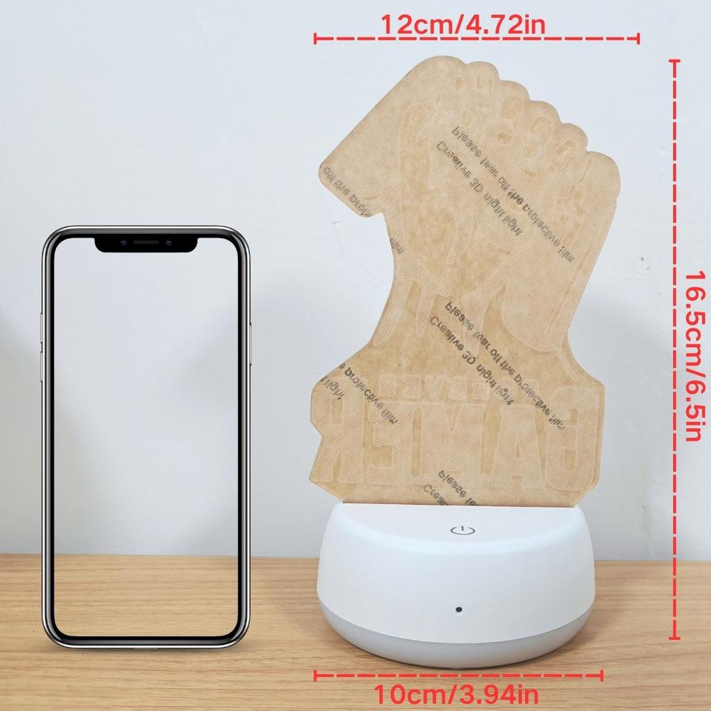 USB 3D Ночник Игровой Кулак Атмосферный Свет Цвет Сенсорное Изменение Ночник Украшение Комнаты Настольная Лампа