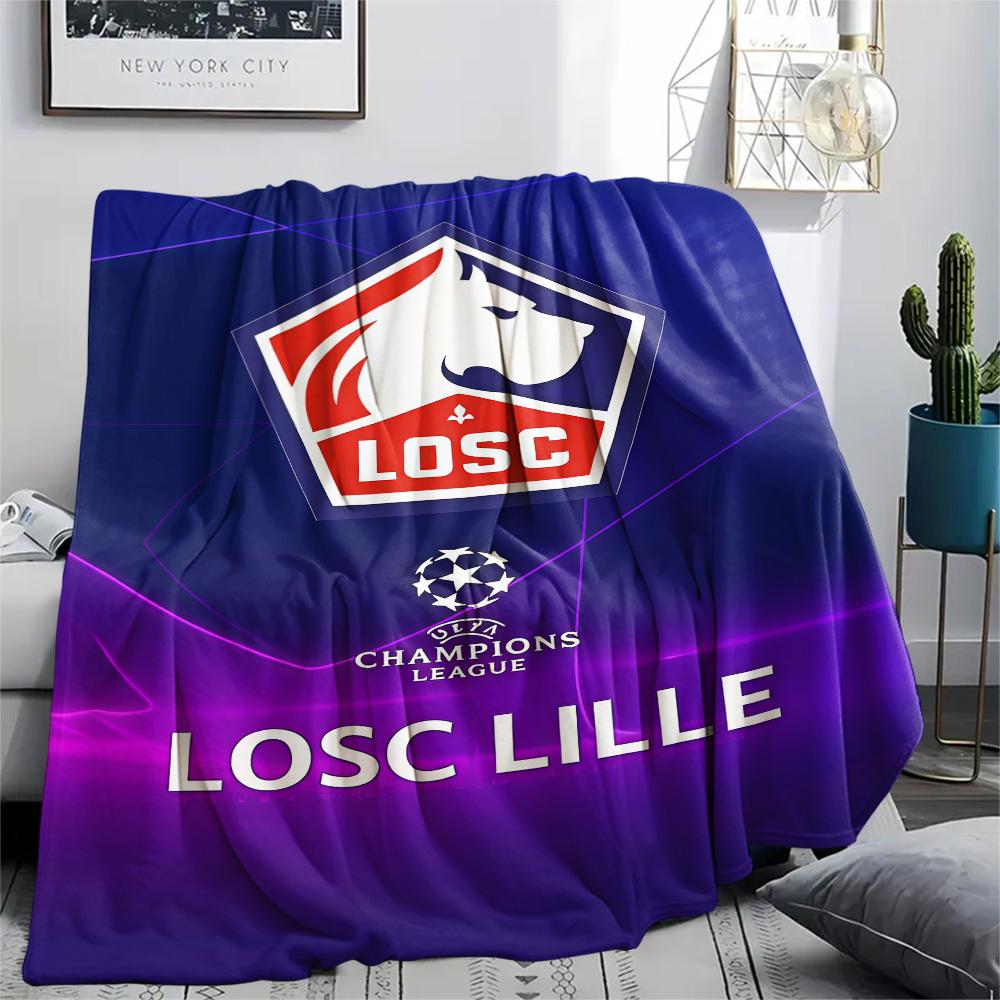 1Pc LOSC Lille Print Flannel Blanket High Quality Warm Comfortable Cover for All Seasons Perfect for Gifts Home Decor