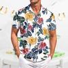 Men's Casual Short-sleeved Shirt Slim Fit Stylish Men's Hawaiian Print