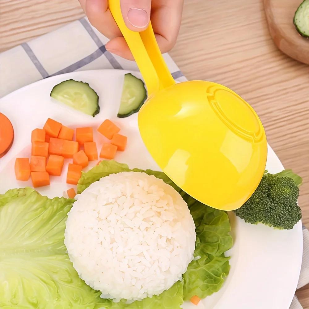2pcs Rice Scoop Mold DIY Sushi Mold Rice Ball Plastic Cooker Kitchen Premium Spoon Congee Half Round Accessory Spoon