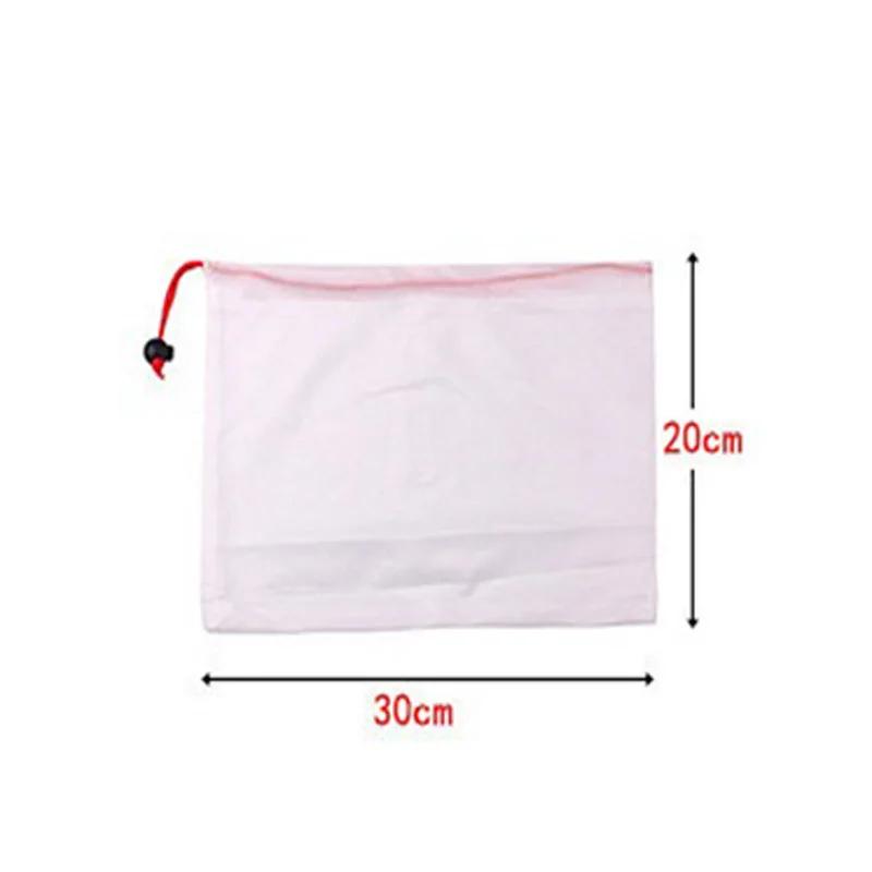 Многоразовые сетчатые пакеты для продуктов — моющиеся пакеты для продуктов — 12 красных маленьких размеров (8 дюймов х 12 дюймов) Прозрачные сетчатые пакеты для хранения фруктов, овощей, игрушек