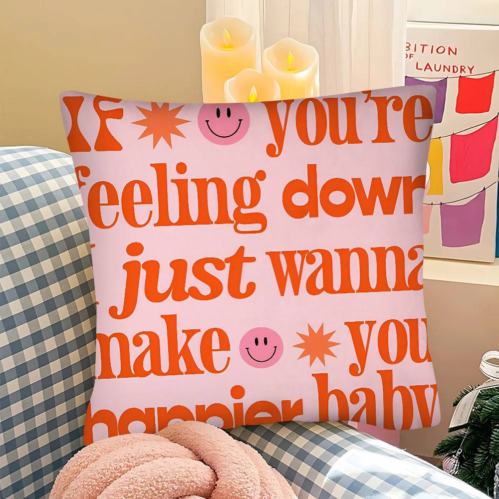 1PC H-Harris Styles Lyrics Art Retro Print Pillow Case Square Pillow Bedroom Sofa Leisure Car Living Room Home Decoration