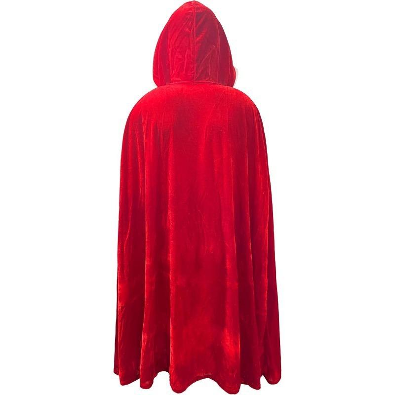 Christmas cape with hood and tie, single-layer long cape with fringes, unisex, suitable for autumn and winter performances