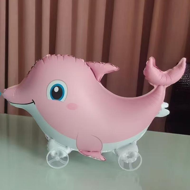4D Мультяшные Фольгированные Шары Слон Стоячий Ходячий Шарик с Колесом для Украшения Детской Вечеринки по случаю Дня Рождения, Детского Праздника