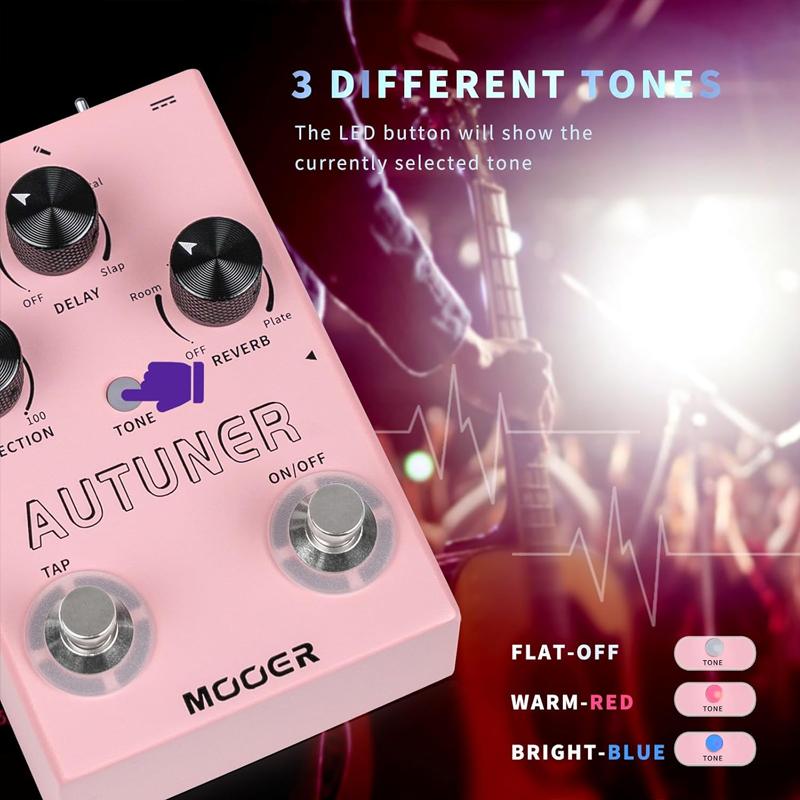 MOOER Autuner MVP1 Vocal Effects Processor Voice Pedal Tone Correction Reverb Delay Guitar Sound Stompbox Microphone Amplifier