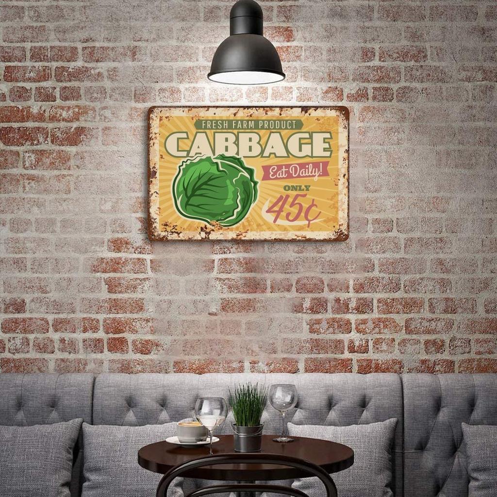 1 Pack Worn-effect Vintage Metal Poster, Nostalgic Look, Decorative Hanging Art for Bar Café Kitchen Restaurant or Living Room Walls