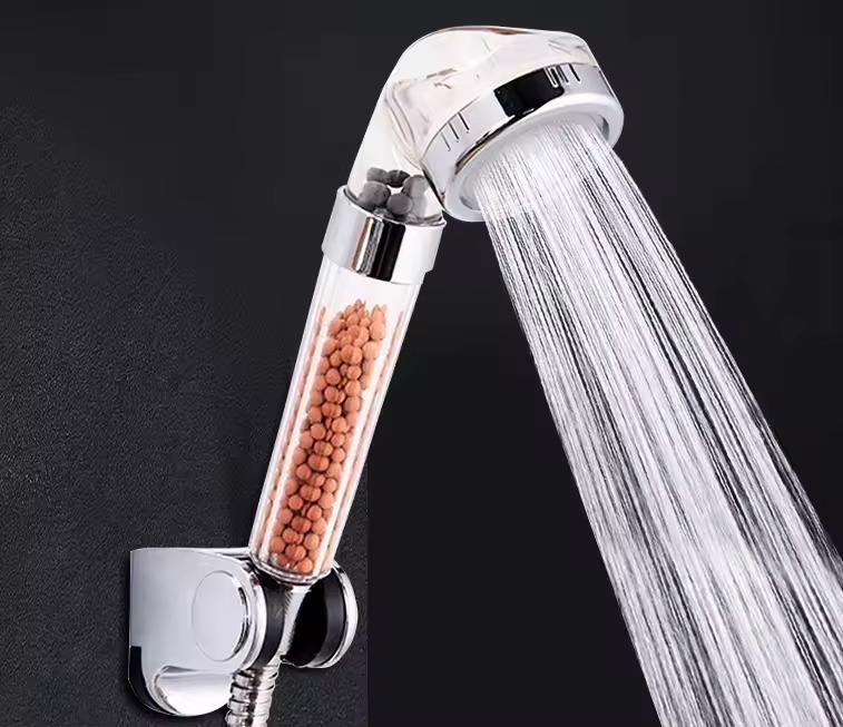 High Pressure Water Saving Handheld Filtered Showerhead for Hard Water ABS Shower Head With Filter Beads