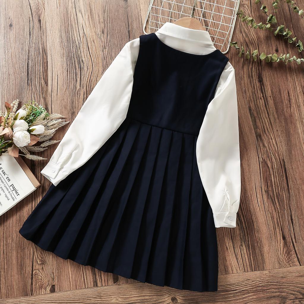 Baby Kids Sets for Girls Suits School Uniform Children Costumes Preppy Style Clothes for Teenagers Outfits 6 8 9 10 12 14 Years