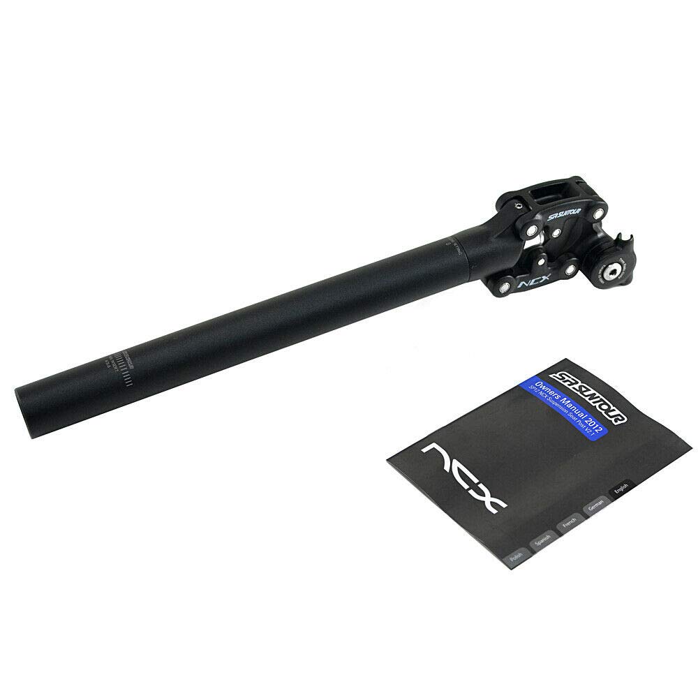 SR SUNTOUR SP12 NCX Suspension Seat Post with Protective Cover VK1919 31.6X350mm,Black,