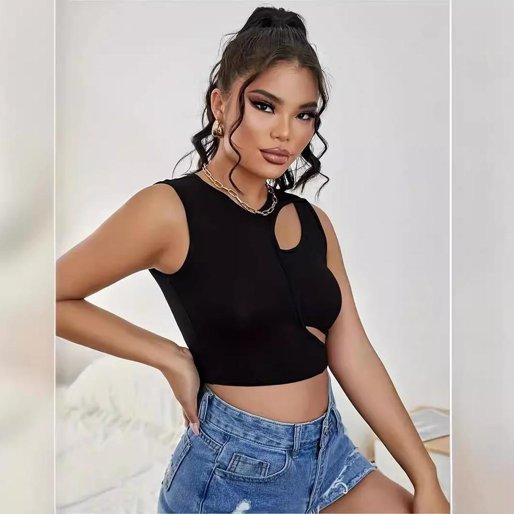 Women's Summer Solid Color Hollow Sexy Temperament Vest Top