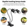 Reptile Heat Lamp Holder Dual-Head with 2/4/6H Cycle Timer Gooseneck Adjustable Turtles Lizards Snakes UVA/B Basking Light Bulb Metal Clip Rack
