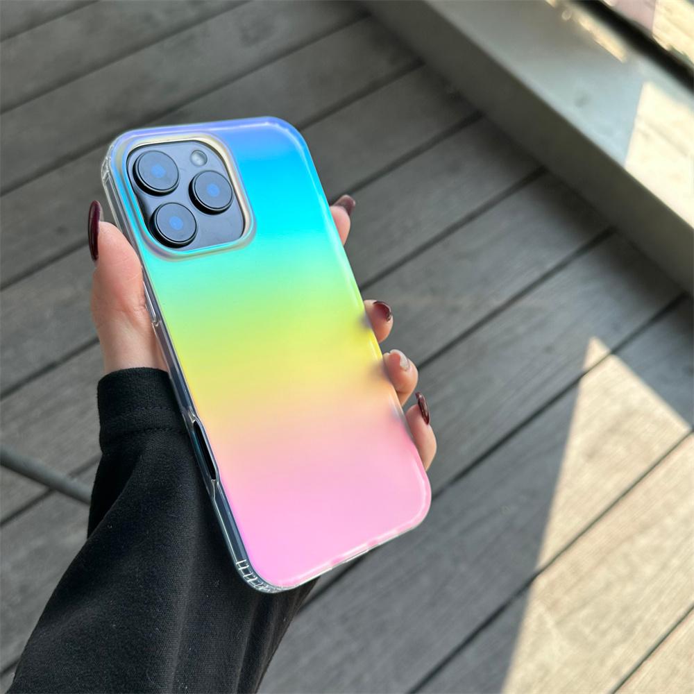 Матовый лазерный градиентный радужный магнитный чехол для For Iphone 17 Air 16 1 14 13 12 11 Pro Max Plus 16E Для противоударного чехла