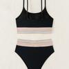 U Neck Webbing High Waist Sexy Two Piece Swimsuit Elegant Women Bikini