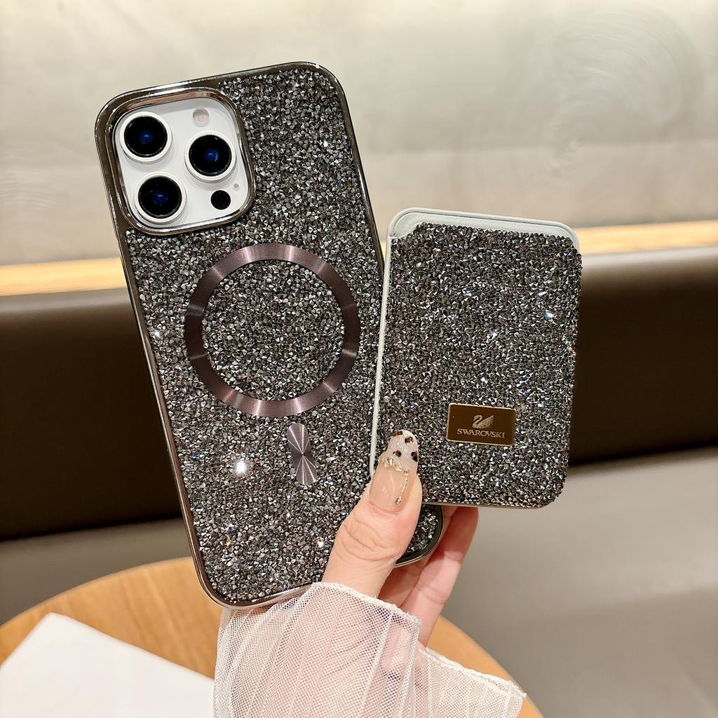 Магнитная присоска для сверления Подходит для чехла для мобильного телефона Apple 16 ProMax IPhone 15 Карман для карт Samsung S25ultra Гальваническое покрытие