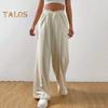 Женские брюки V-образной формы с высокой талией, прямые, широкие, длинные брюки, однотонные, свободного кроя, спортивные брюки для повседневной носки