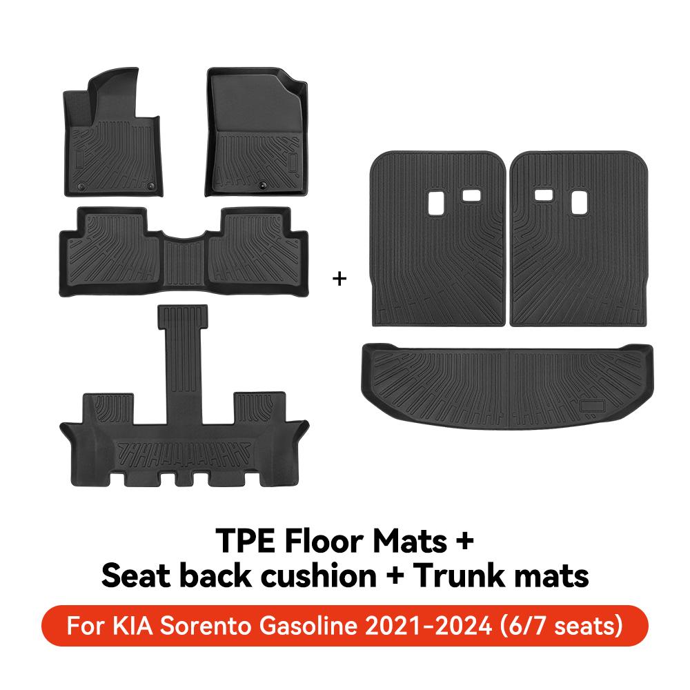 YZ For Hyundai Santa Fe MX5 Sonata Tucson NX4 Kona Grandeur KIA Sorento Car Trunk Mat Luggage Mat TPE LHD Set Floor Liner Mat