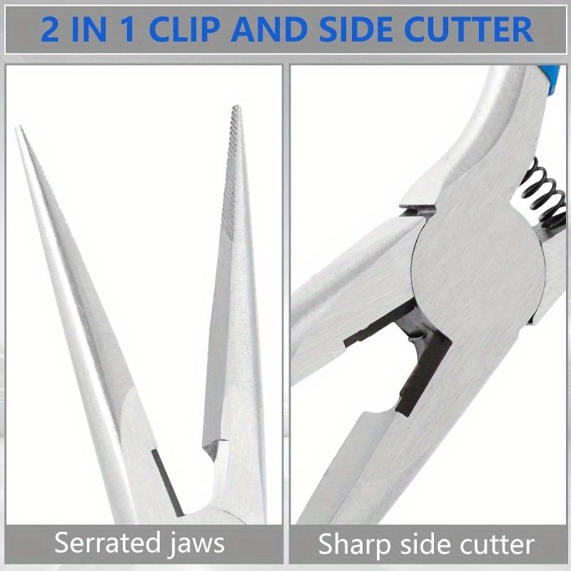 1Pc Multi Tool Long Nose Plier Needle Nose Plier Forceps Repair Hand Tool For DIY Jewelry Making, Electronics Repair Etc