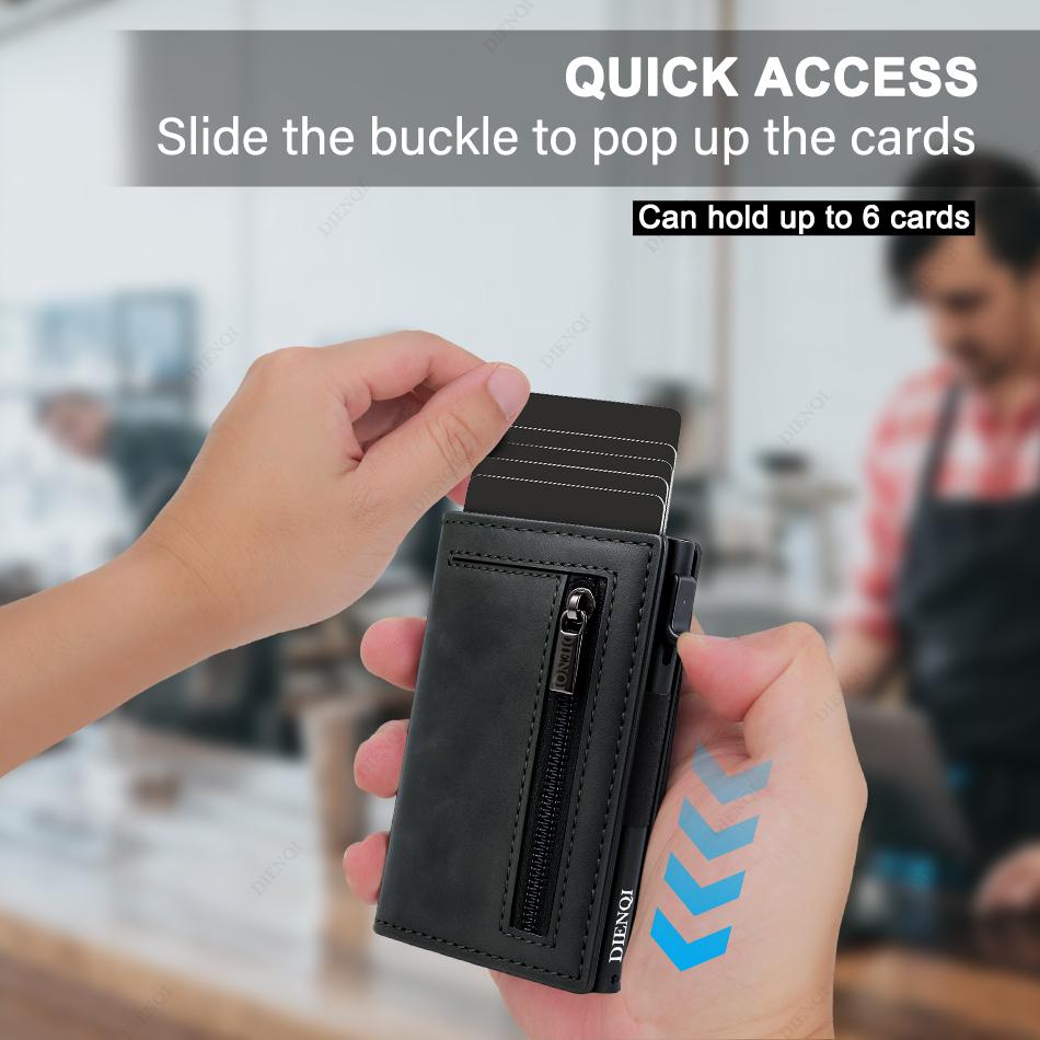 Rfid Держатель для кредитных карт Мужские кошельки Мини-сумочки Сумка класса люкс Визитница Чехол Кожаный Магнитный кошелек для монет Сумка для рук для мужчин