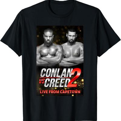 Постер Конлан против Крида 2 черно-белая футболка