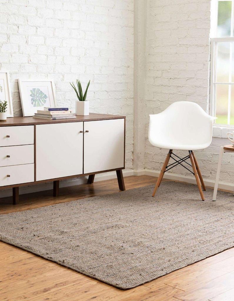 Rug Runner 100% Natural Jute Braided Handmade Carpet Modern Rustic Look Area Rug