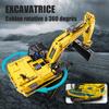 Mold King STEM Technology Scale RC Excavation Block 1830 Remote Control Rechargeable Excavation Car Block Suitable for Children and Adults 120 Set,