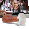 Wooden Handle Stainless Steel Coffee Tamper Flat Bottom Coffee Powder Pressing Tool  Coffee Making