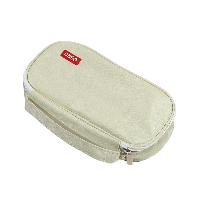 Ручной двухслойный пенал из ткани Оксфорд однотонный студенческий пенал с отделением с зажимом для ручки сумка для хранения школьных канцелярских товаров