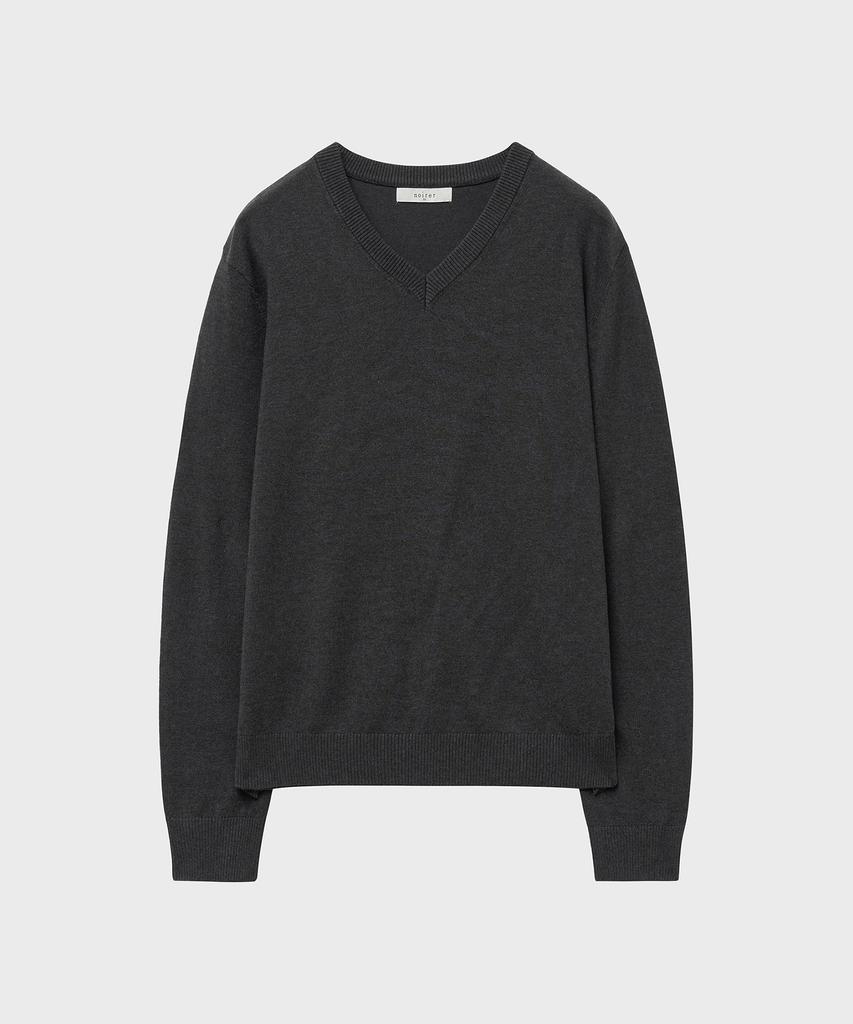 NOIRER Silky V-Neck Knit (Dark Gray)