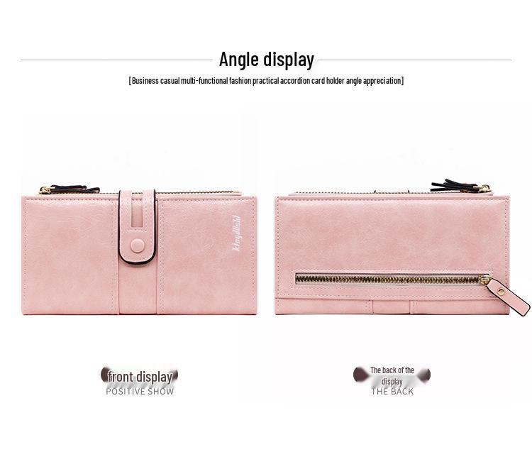 Женский длинный клатч: Мультикардхолдер и кошелек для телефона - Европейская и американская мода