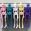 5Pcs 3D Printed Skeleton Refrigerator Magnet Poseable Skeleton Figurine with Movable Joints Halloween Gothic Skeleton Fridge Magnetic Decoration