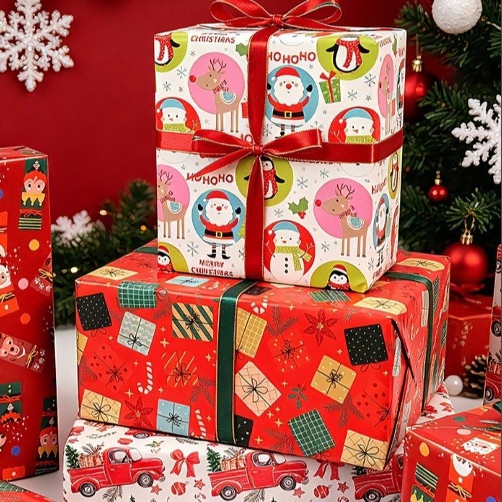 Roll Christmas Wrapping Paper for Holiday Gifts Gift Wrapping Paper Festive Party Supplies