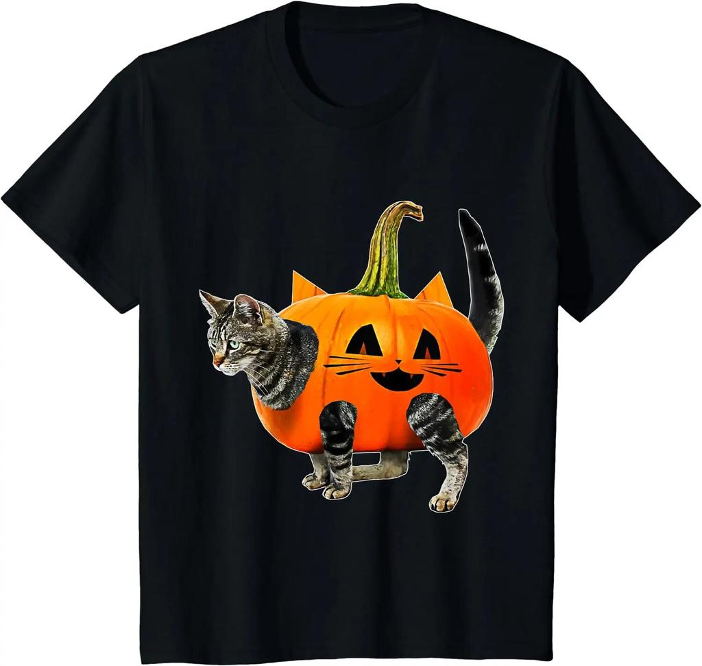 Funny Halloween Jack-O-Lantern Pumpkin Cat Shirt for Unisex T-Shirt for Unisex Women Graphic T Shirts Unisex Clothing Shirts for Unisex