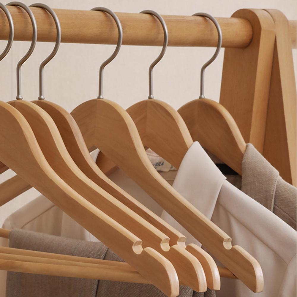 5PCS/10PCS/20PCS/30PCS Solid Wood Hangers Wooden Clothes Hangers Seamless Wood Clothes Hangers