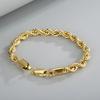Sale  Fine 18k Gold  Sterling  4MM Chain Bracelets for Men Charm Women Lady Boy Wedding Party 20cm 8in
