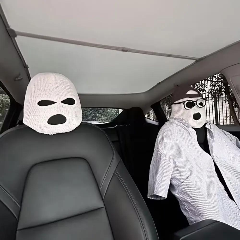 ISGTDRM Подходит для Tesla Model Y 3 Чехол на сиденье автомобиля Персонализированная забавная шляпа Модификация интерьера Режим часового Мотоциклетный шлем