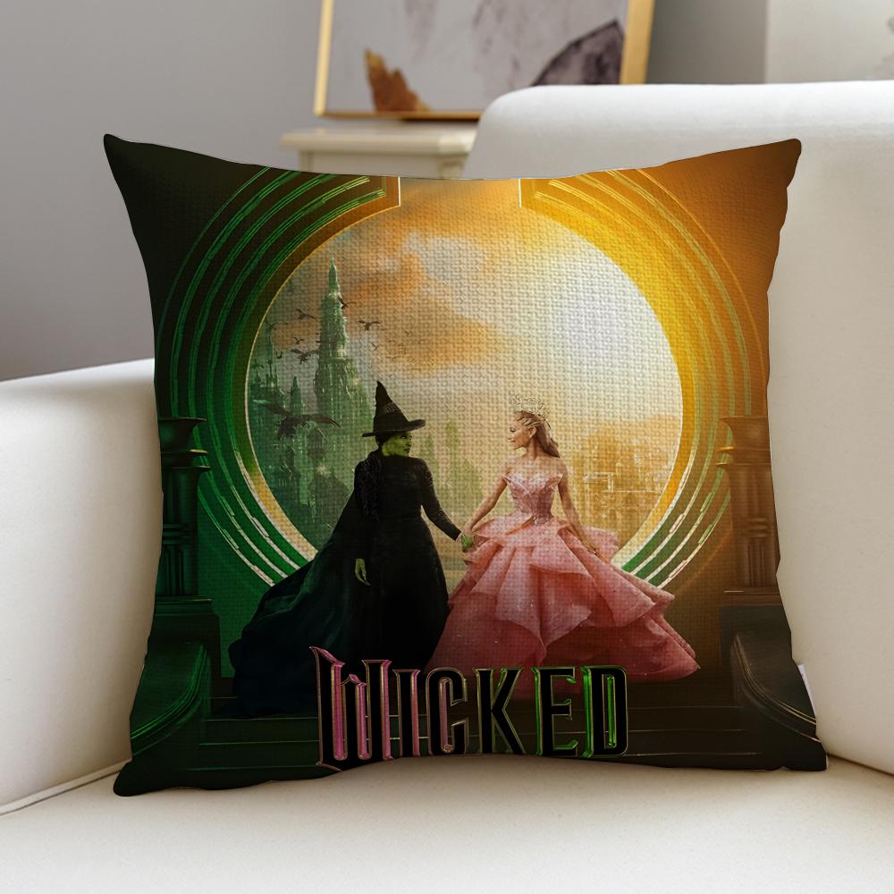 Magical WWickedS Cushion Cover Breathable and skinfriendly linen pillowcase square removable and washable cushion